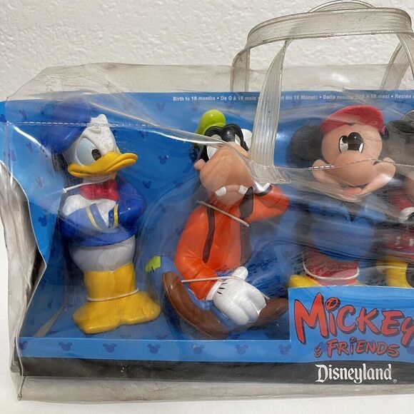 Vintage Disney Disneyland Mickey & Friends Bath Infant Squeeze Toys Set of 5 NEW - Picture 2 of 12